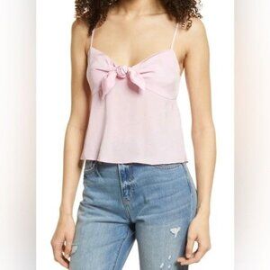 BP by Anthropologie Bow Embellished Pink Cami Tank Sz Large Womens Pink Cute Fli